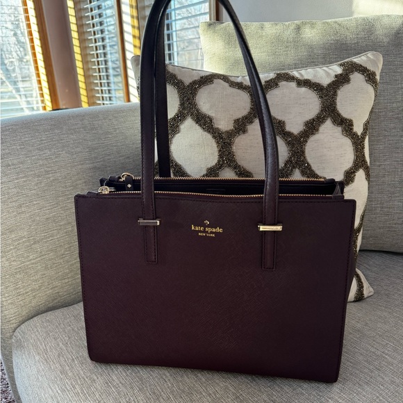 Kate Spade Dark Plum Leather Shoulder Bag - Picture 4 of 9
